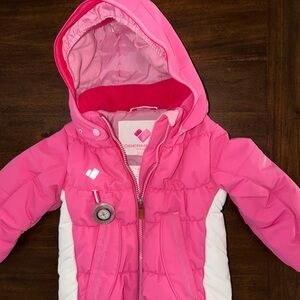 Obermeyer  Pink Snow Jacket With I Grow Size 2 Removable Hood EUC Toddler